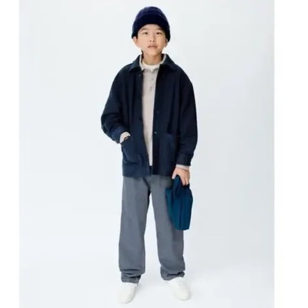 ZARA Buttoned Cardigan Coat, navy - Picture 4 of 5